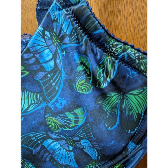 Savage by Fenty Blue and Green Butterfly Bra 42G - Picture 4 of 5